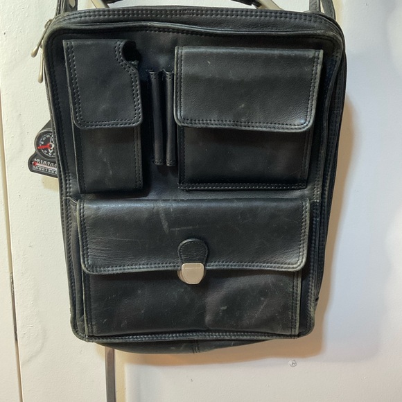 Black Leather UNISEX Bag - Picture 2 of 8
